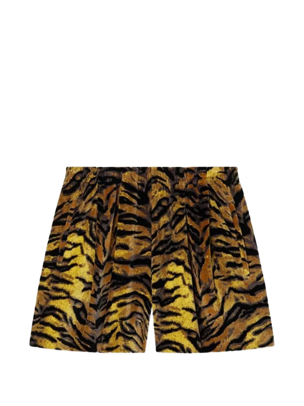 Kenzo tiger-print velvet bermuda shorts - Giallo