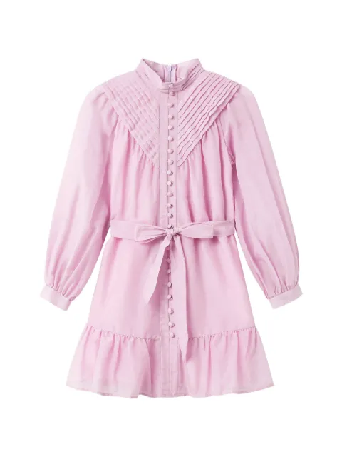 MARLO Gabrielle pintuck-pleat ruffled dress