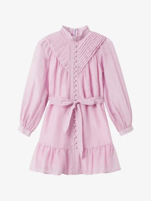 MARLO Gabrielle pintuck-pleat ruffled dress