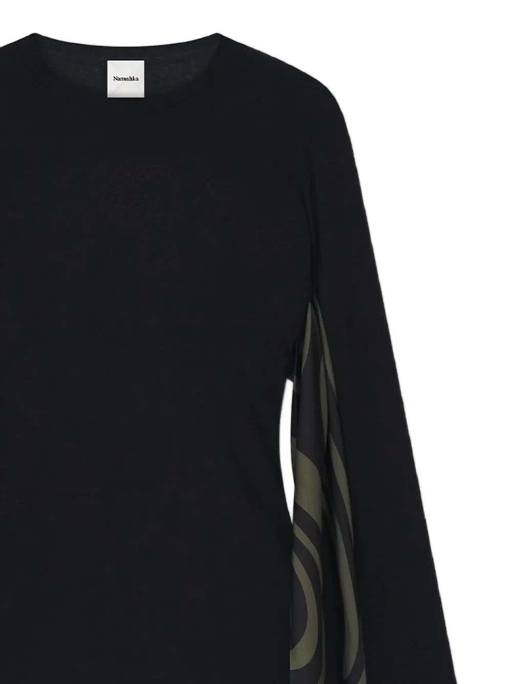 Nanushka Ahuic top met open rug en strikdetail Zwart