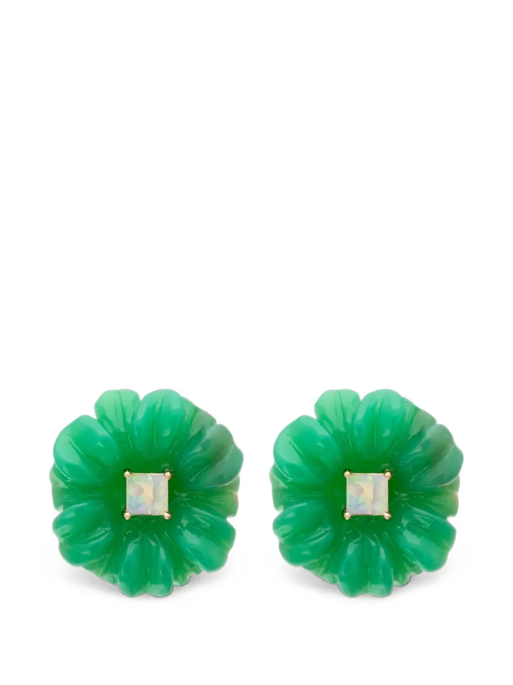 Aliita floral-motif chrysoprase earrings - Verde