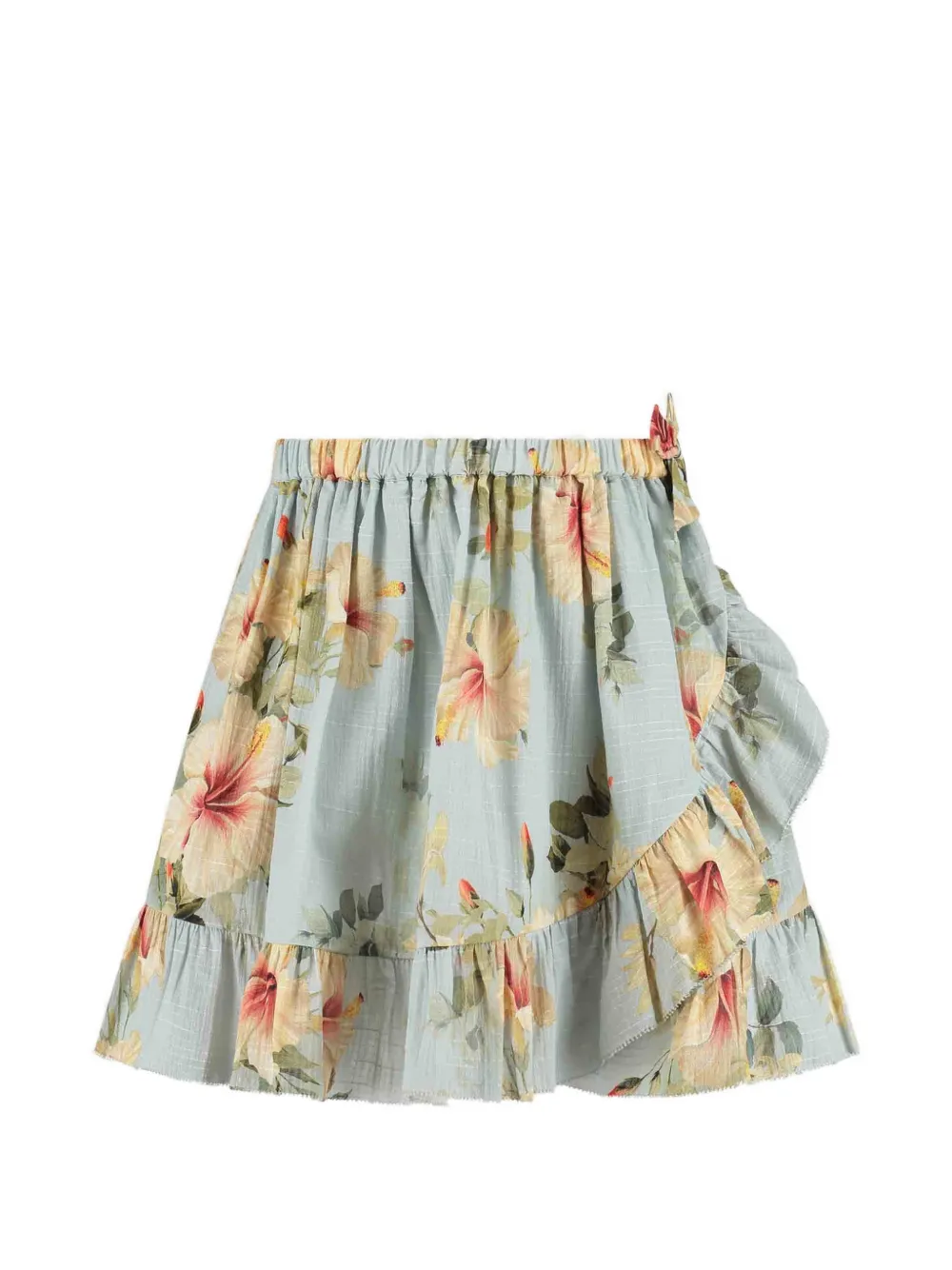 ZIMMERMANN Kids Gonna Mahon a fiori con ruches - Blu