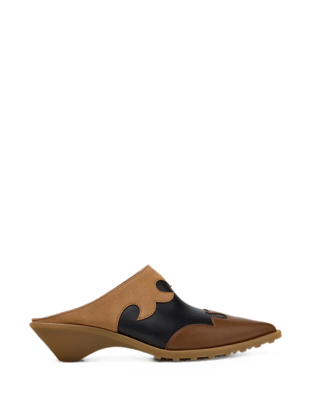 Camper Anita leren muiltjes met vlakken Beige