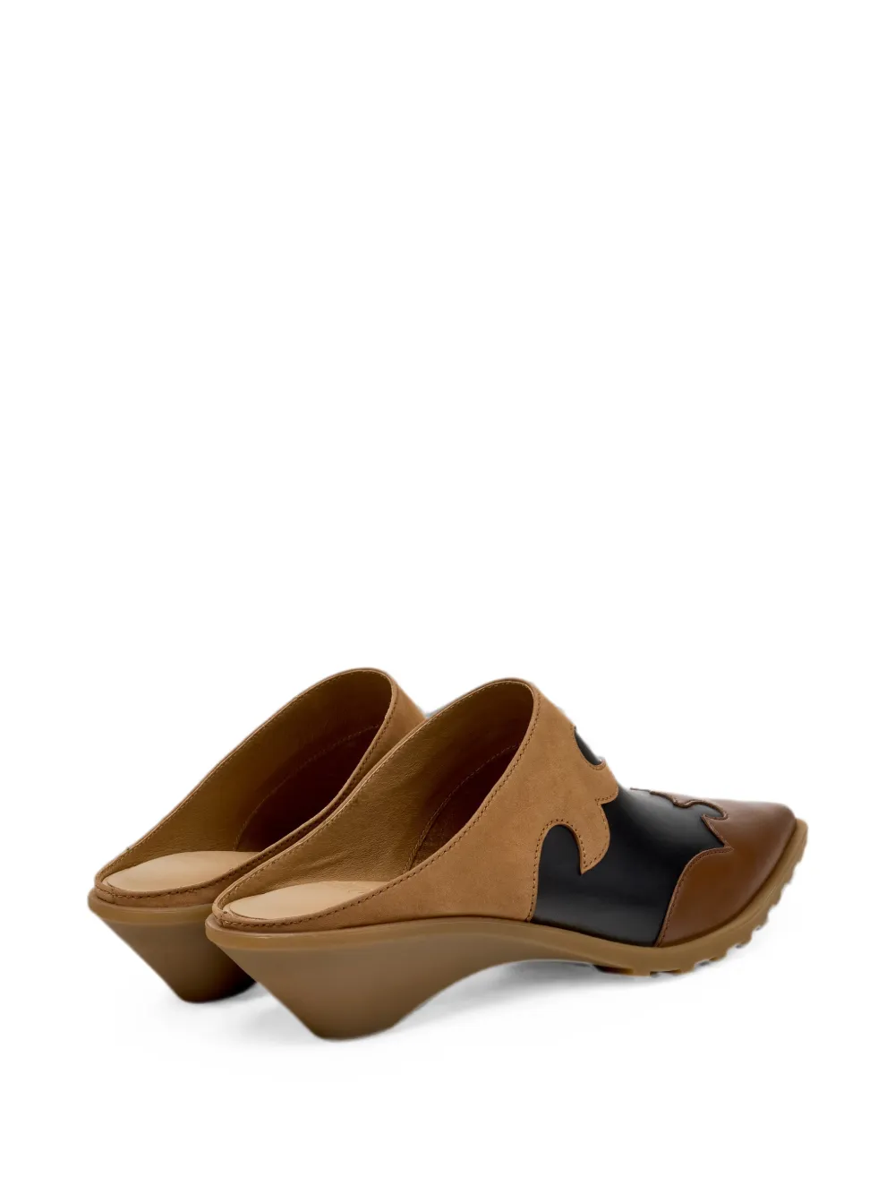 Camper Anita leren muiltjes met vlakken Beige