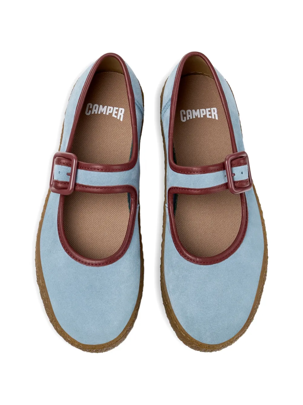 Camper Peu Terreno suede ballet flats Blauw