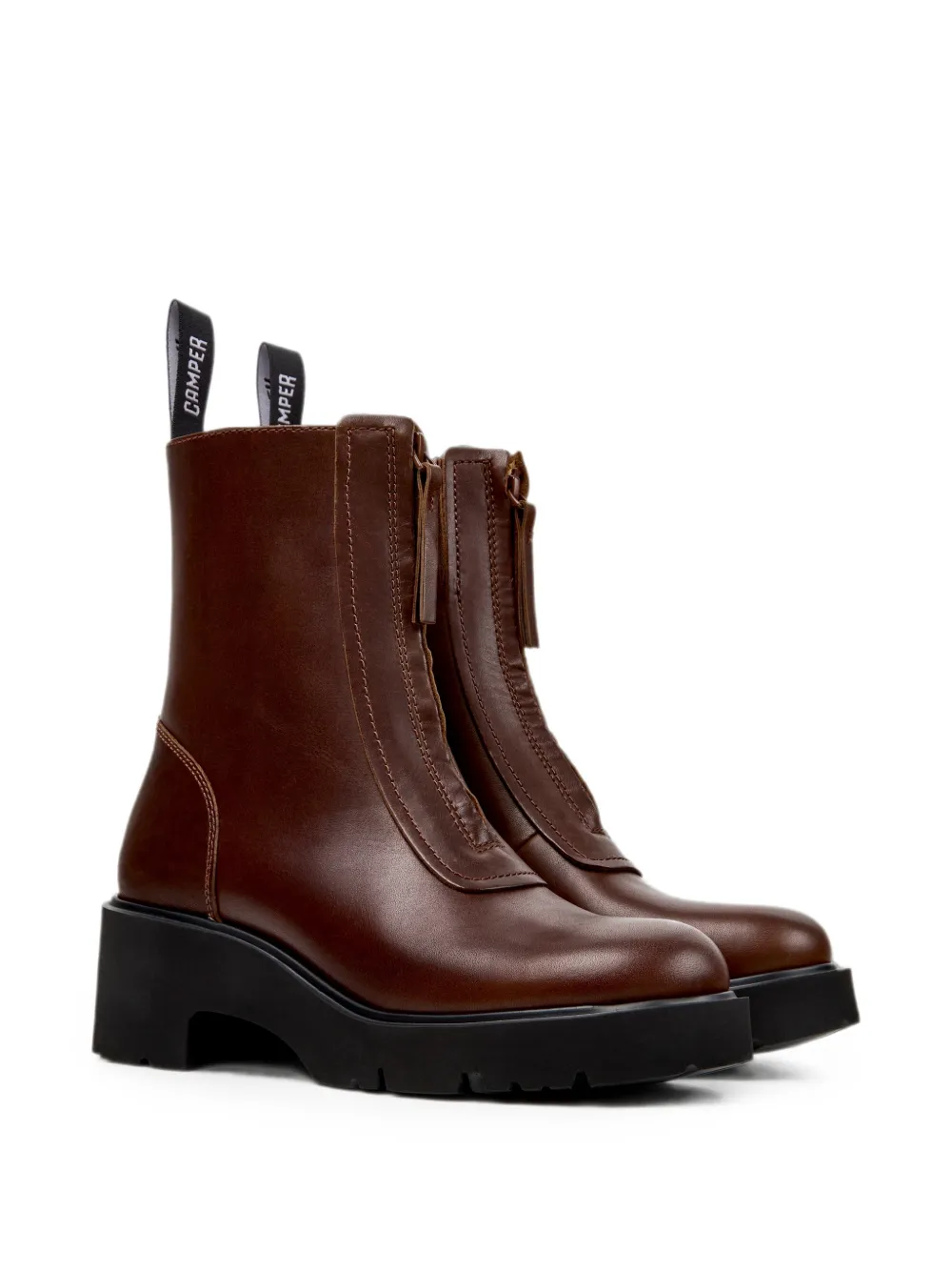 Camper Milah zip-front ankle boots Bruin