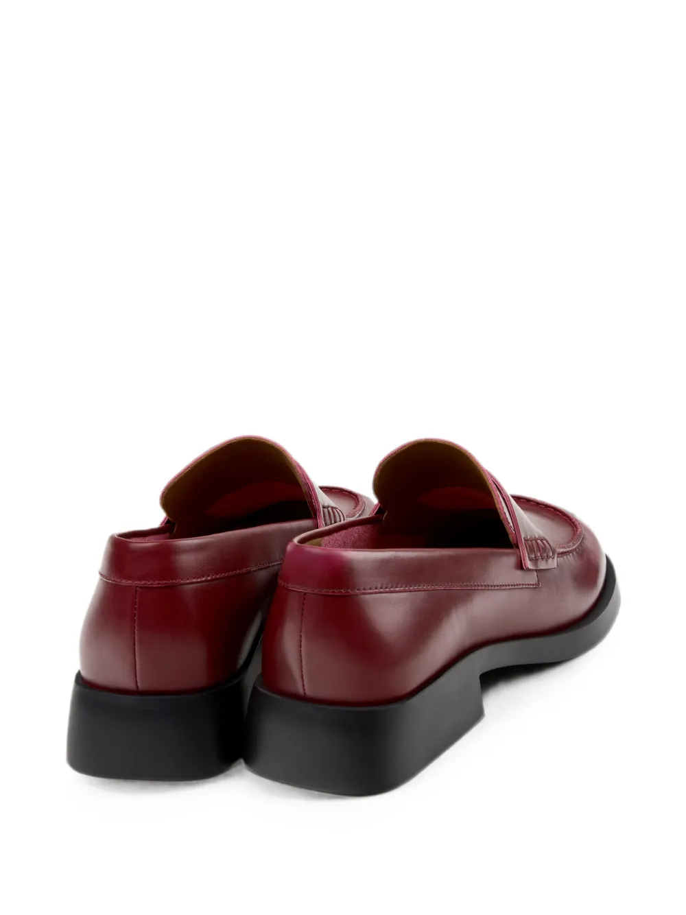 Camper Donna leather square-toe loafers Rood