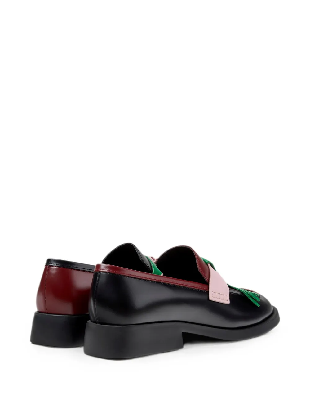 Camper Twins fringed leather loafers Zwart
