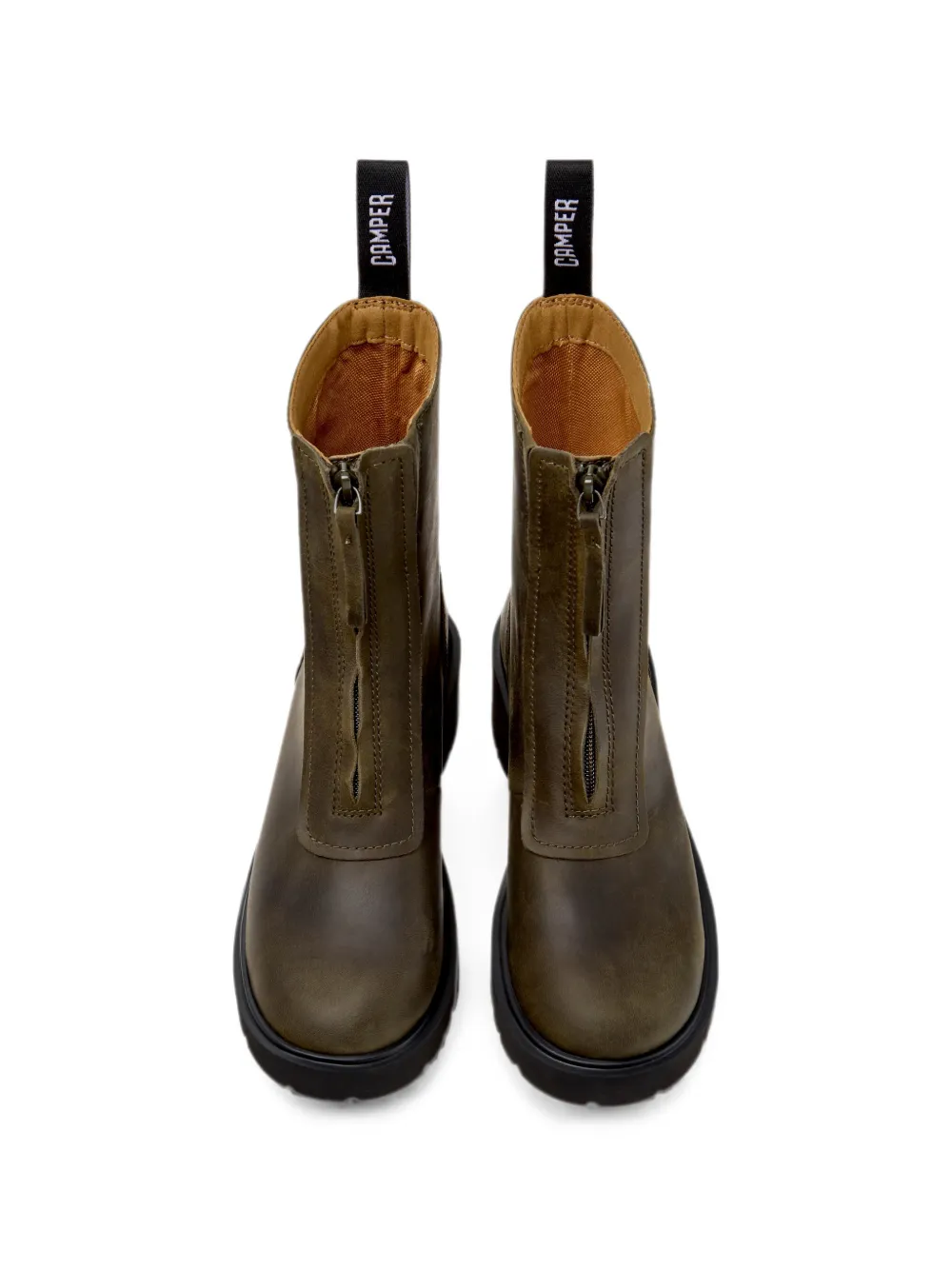 Camper Milah zip-front ankle boots Groen