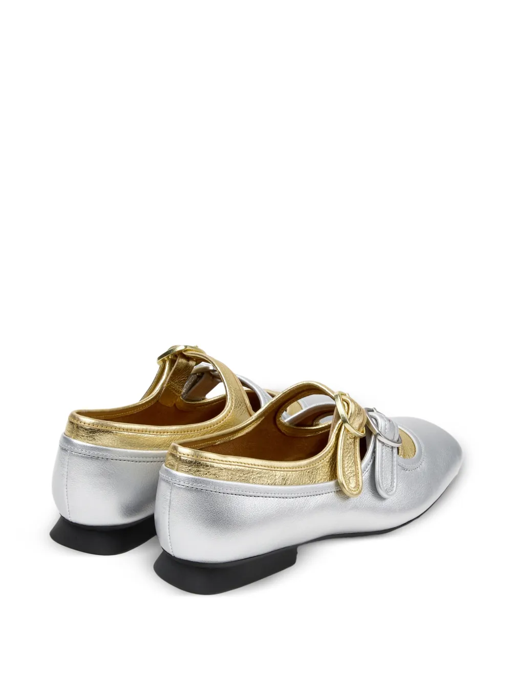 Camper Casi Myra ballerina's met gespsluiting Zilver