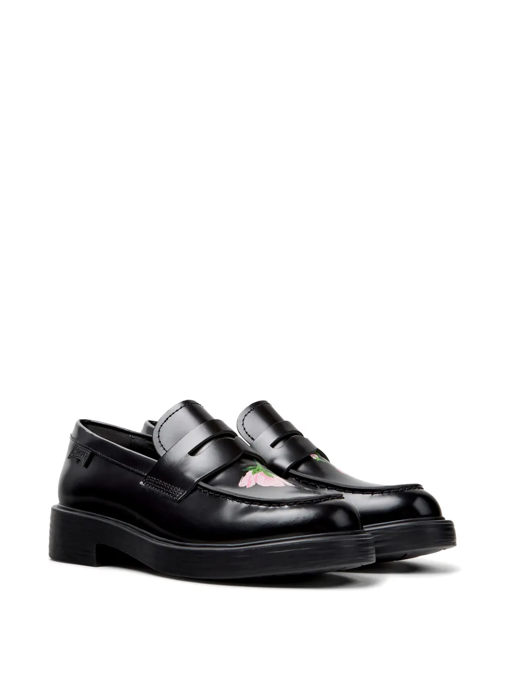 Camper Dean loafers met bloemenprint Zwart