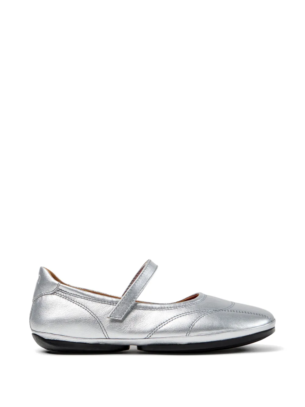 Camper Right Nina Touch-strap Ballet Flats In Gray