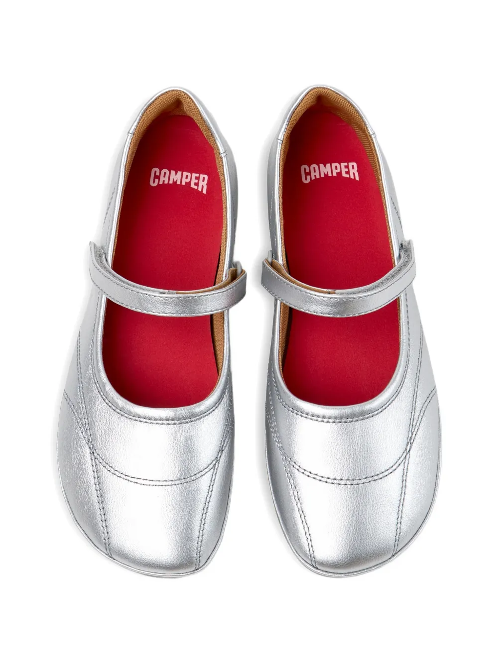 Camper Right Nina touch-strap ballet flats Zilver