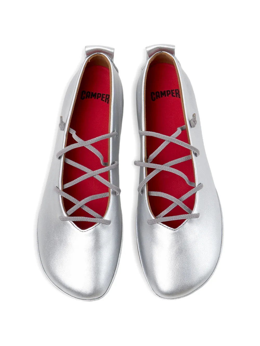 Camper Right Nina ballerina's met bandjes Zilver