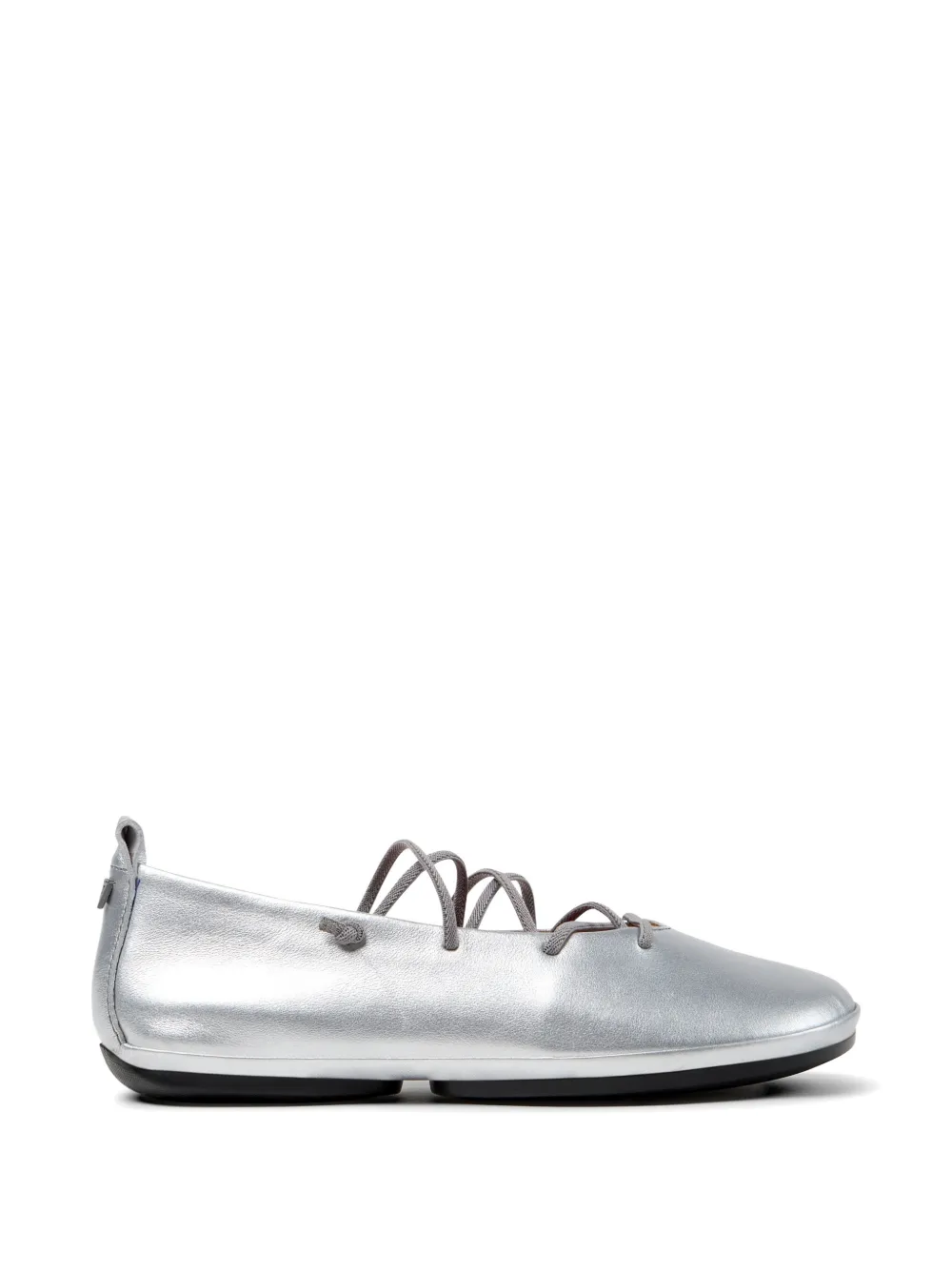 Camper Right Nina Lace-up Ballet Flats In Silver