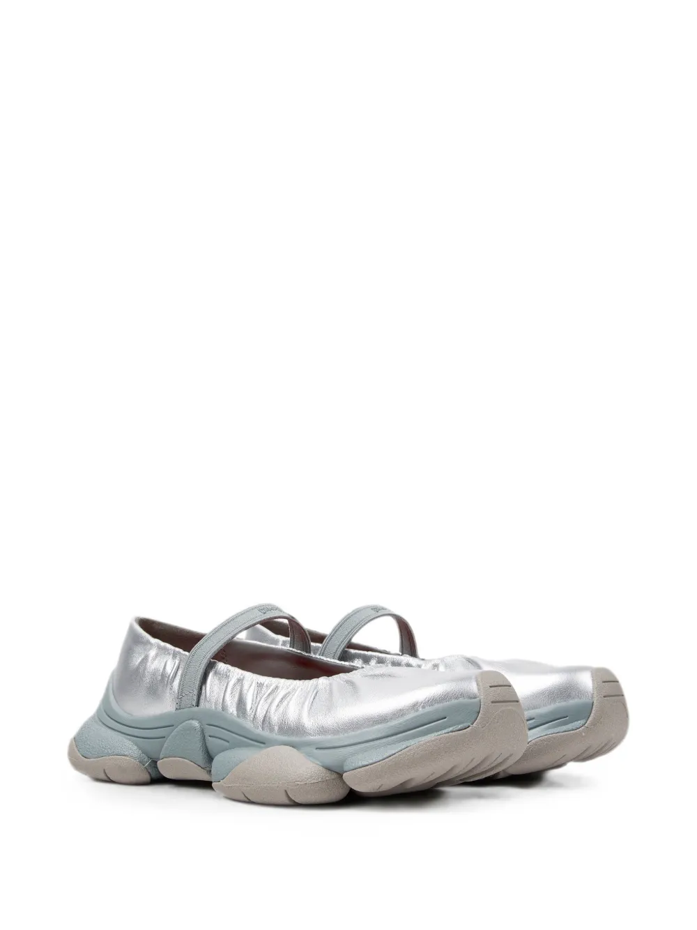 Camper Karst leren ballerina's Zilver