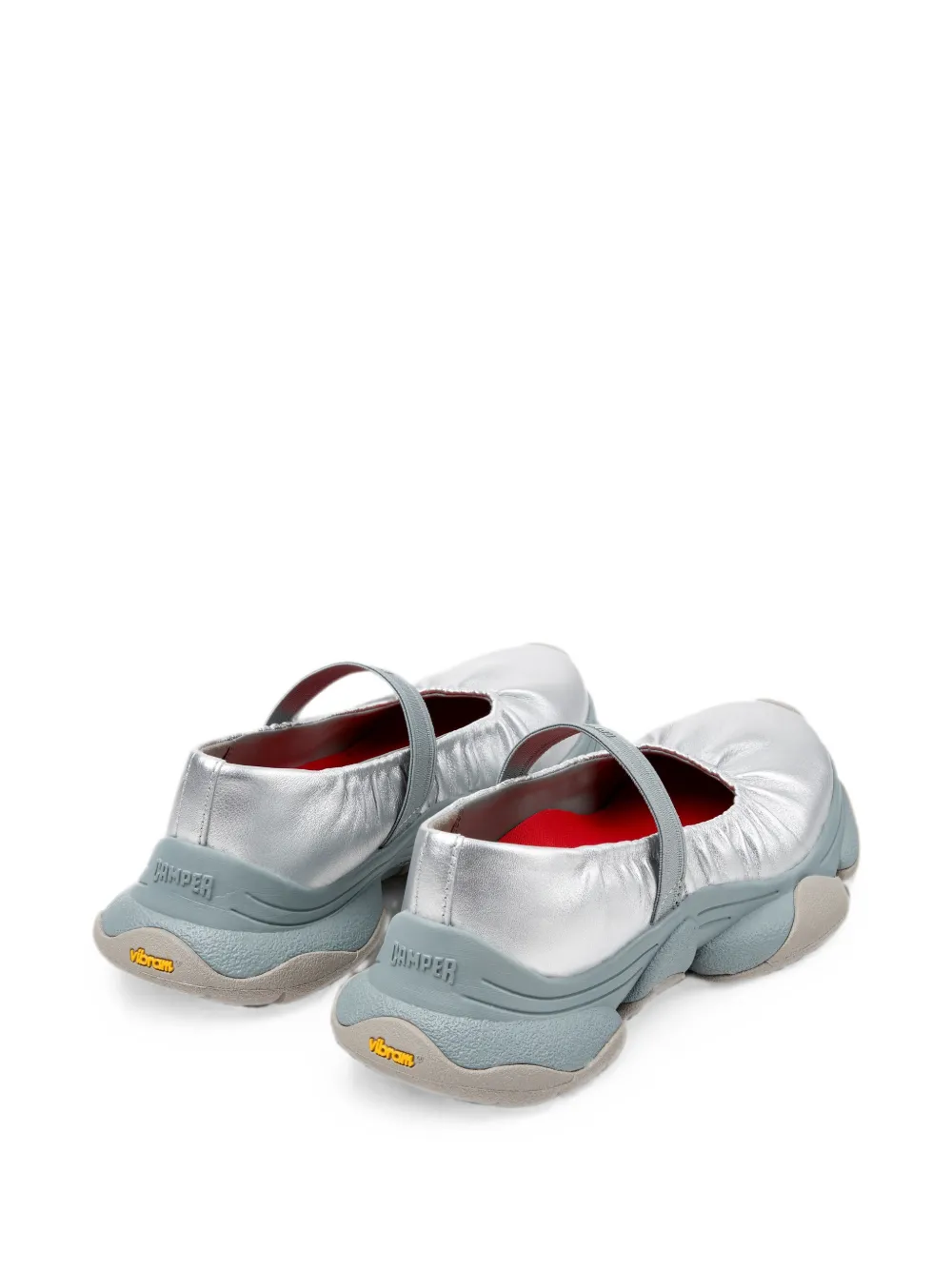 Camper Karst leren ballerina's Zilver