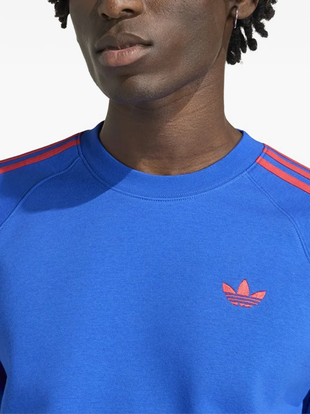 adidas Trui met ronde hals en drie strepen Blauw