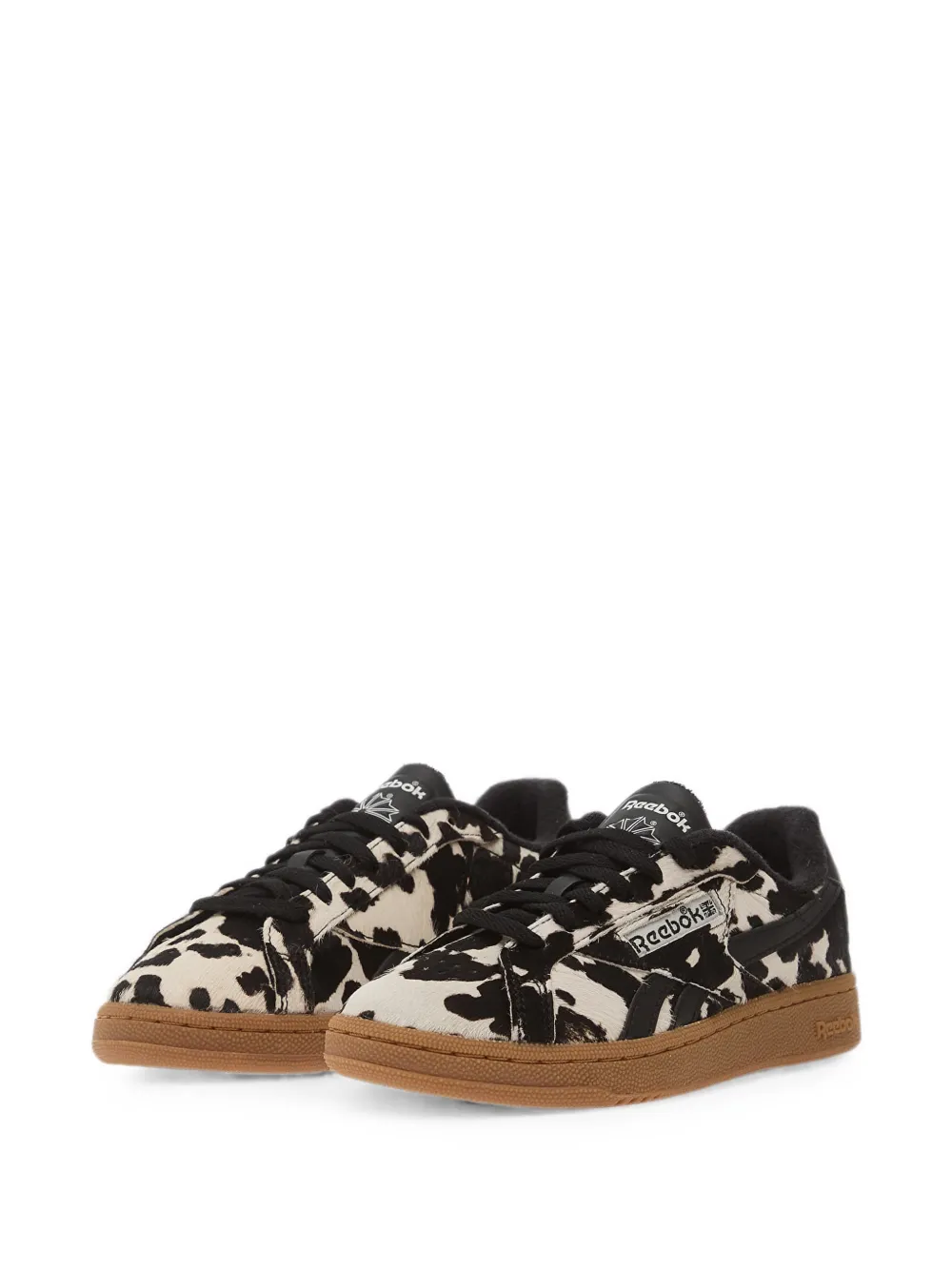 Reebok Club C Grounds cow-print sneakers Zwart