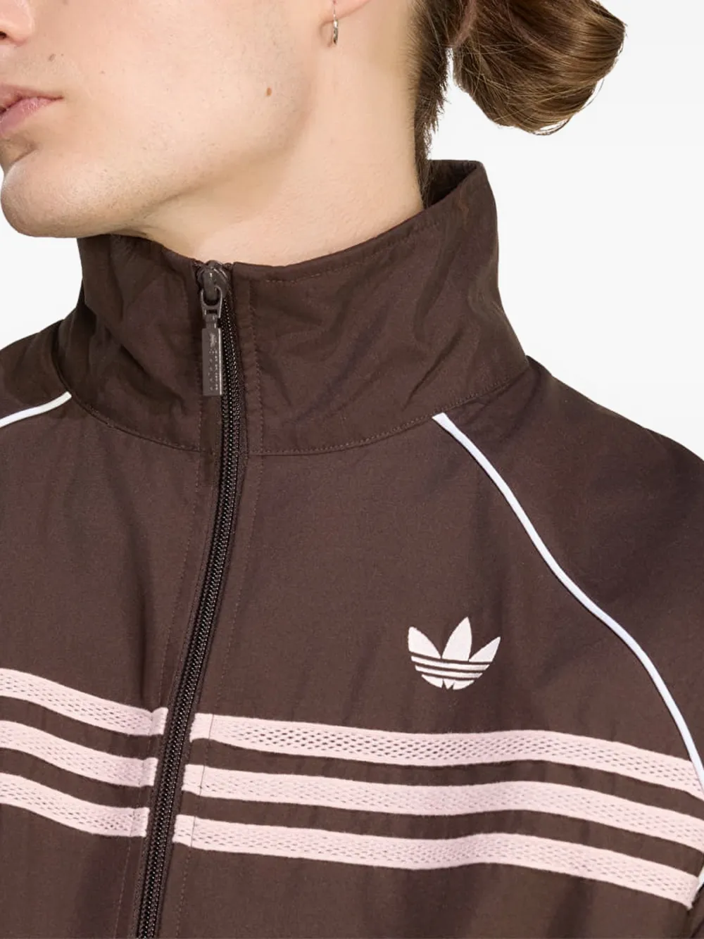 adidas Gestreept trainingsjack met raglan mouwen Bruin