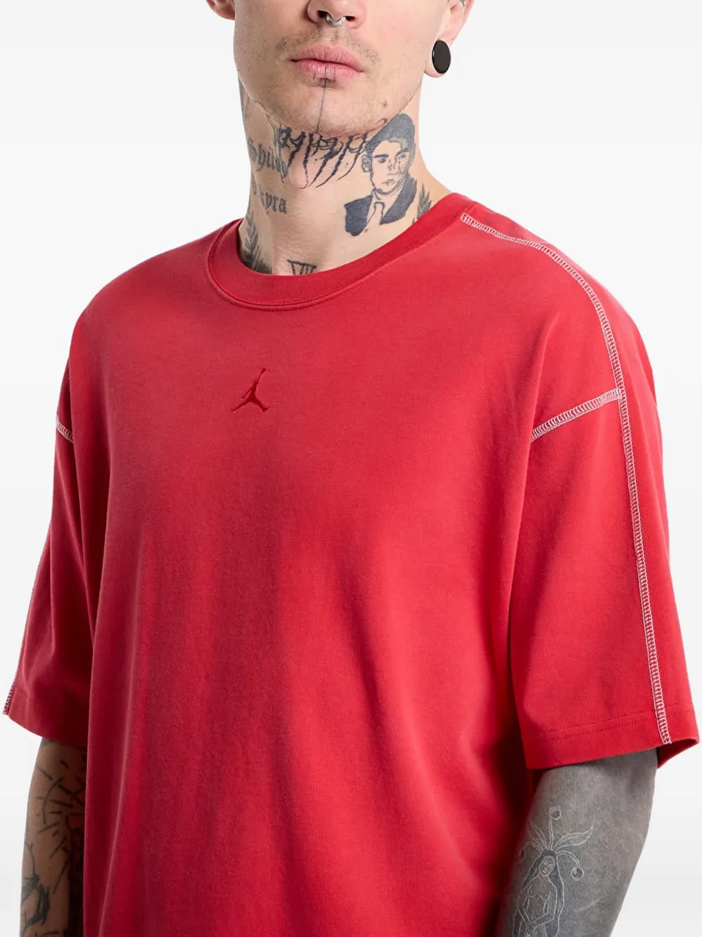 Jordan Flight T-shirt met contrasterend stiksel Rood