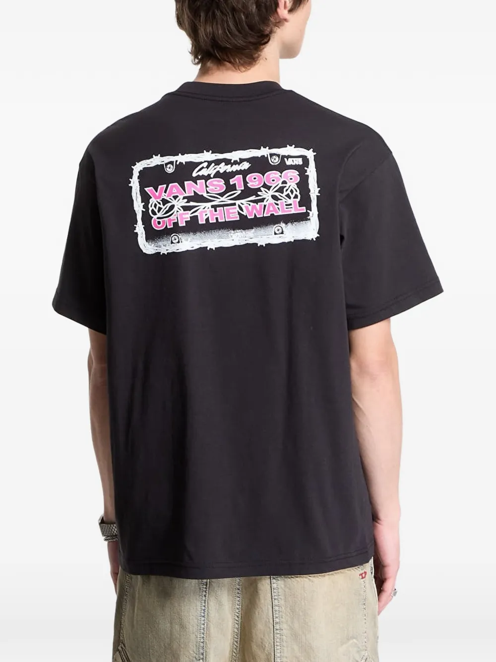 Vans Barb Plate ruimvallend T-shirt met print Zwart