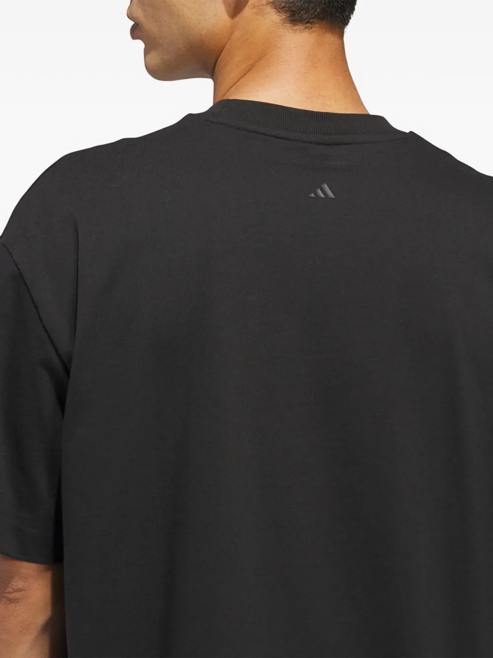 adidas logo-print cotton T-shirt Zwart