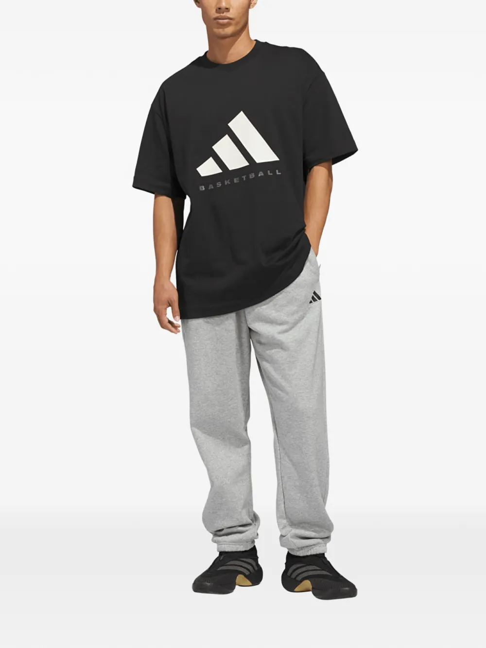 adidas logo-print cotton T-shirt - Nero