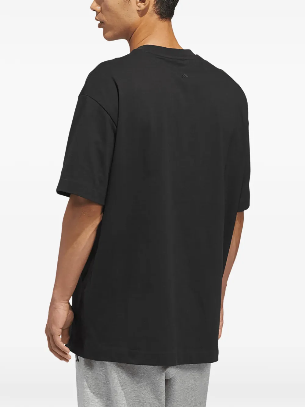 adidas logo-print cotton T-shirt Zwart