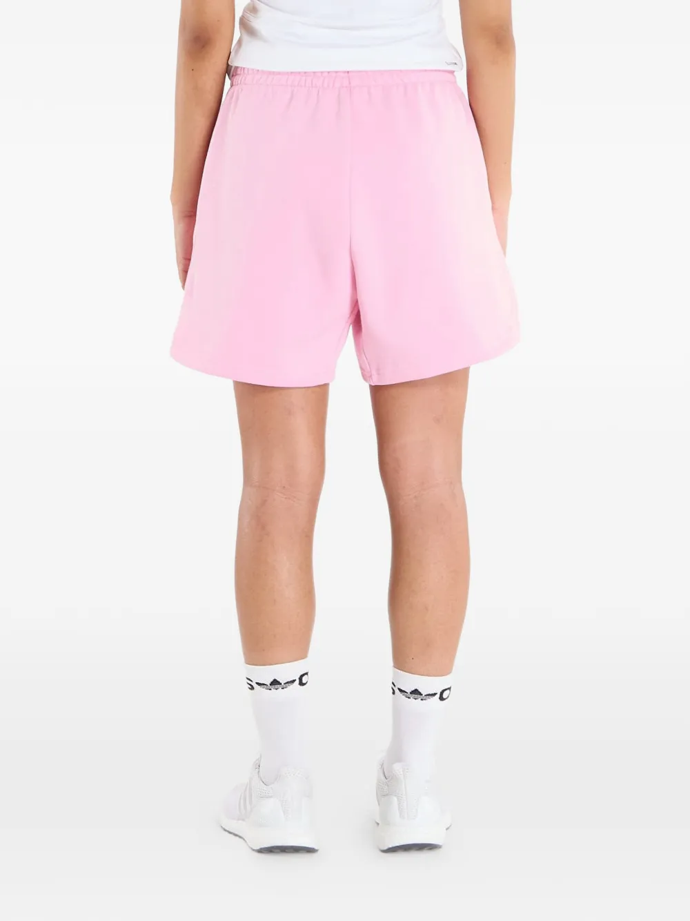 adidas logo-print drawstring shorts Roze