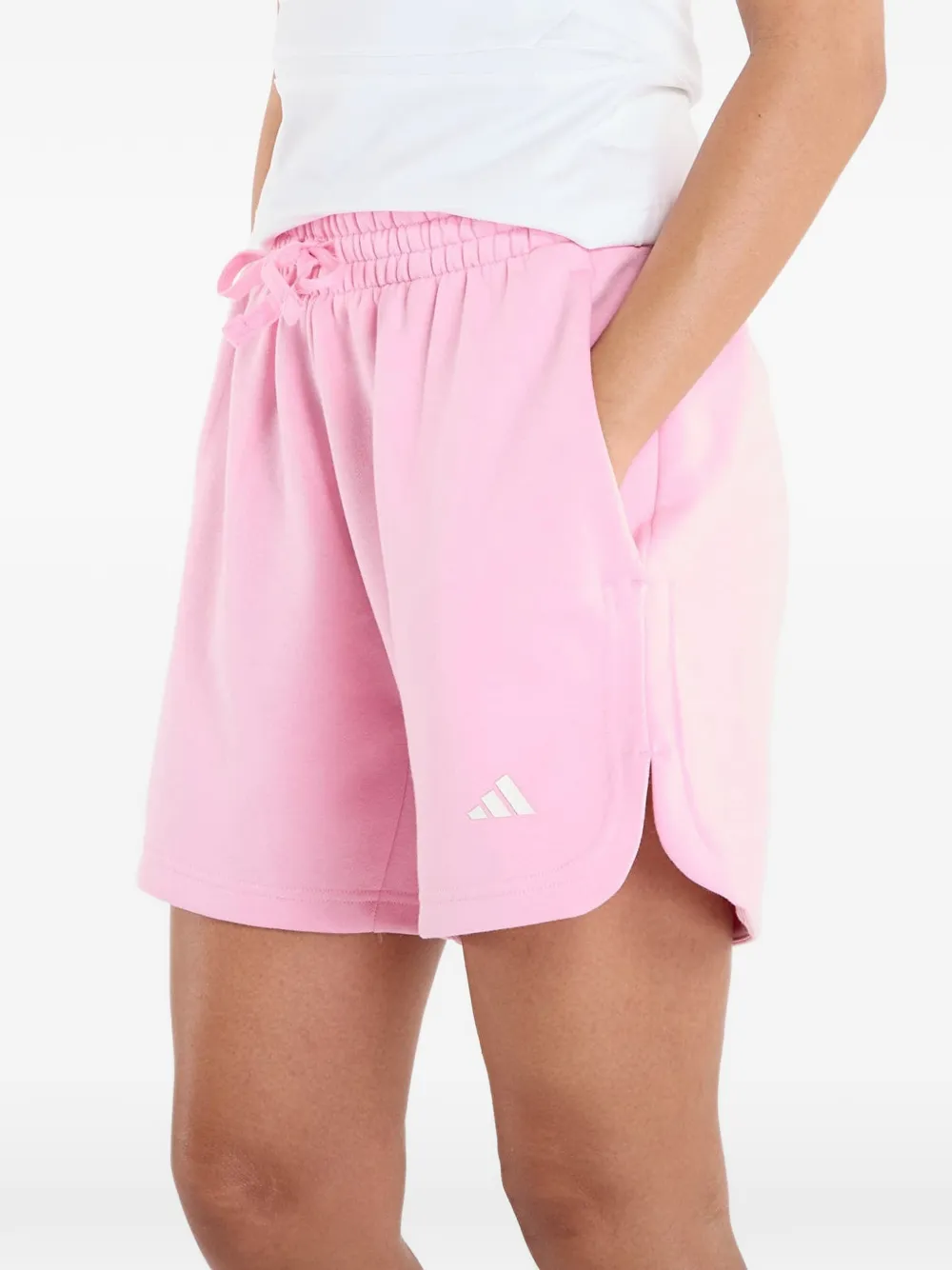 adidas logo-print drawstring shorts Roze