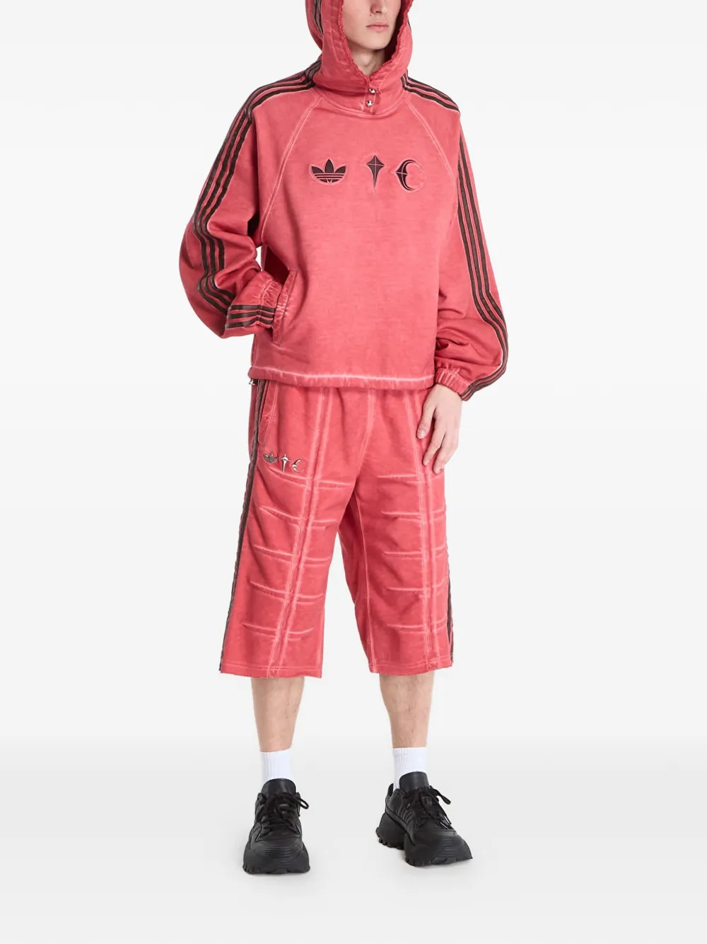  Adidas Thug Club Panelled Shorts - Rosso 