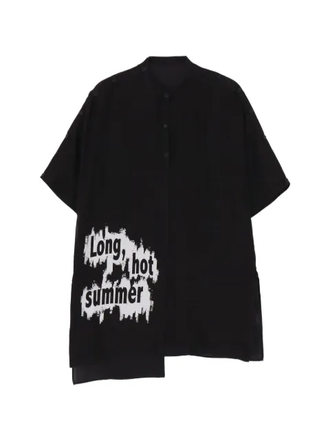 Yohji Yamamoto playera con eslogan estampado