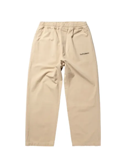 NO PROBLEMO Mini Problemo logo-embroidered ripstop trousers