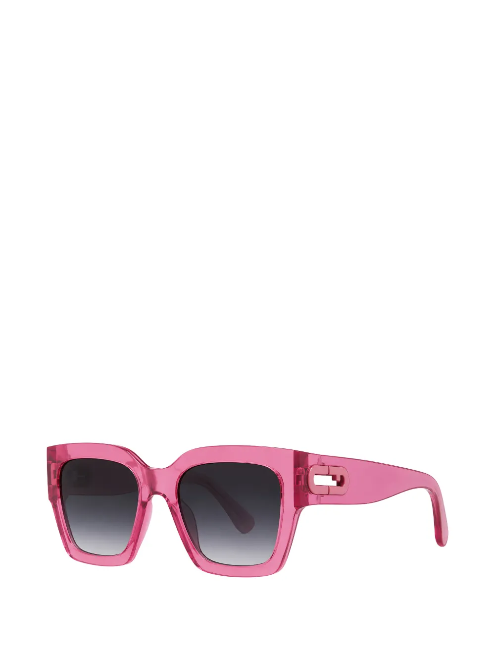 Furla Zonnebril met doorzichtig vierkant montuur Roze
