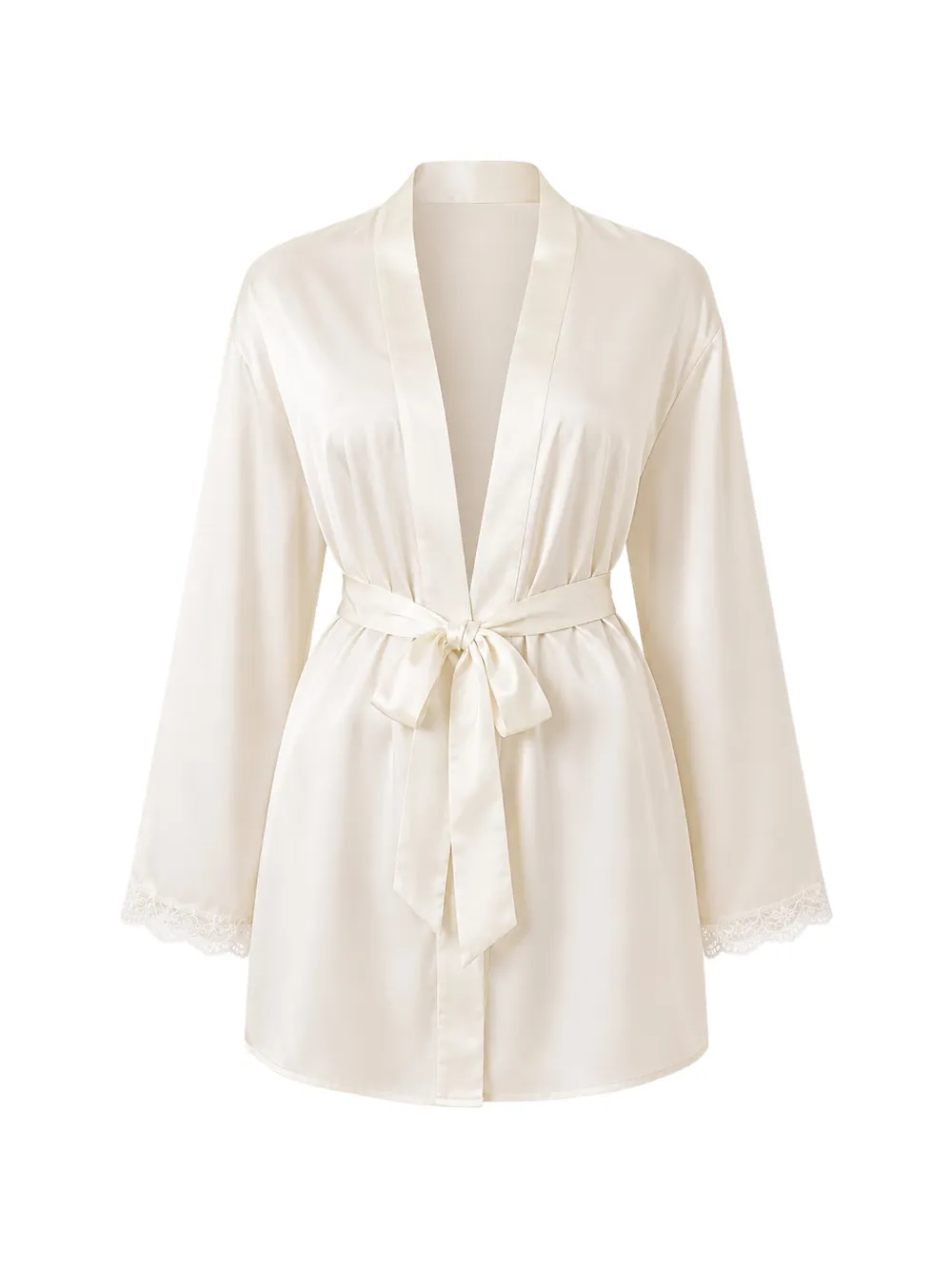 GUESS USA lace-trim dressing gown - Nude