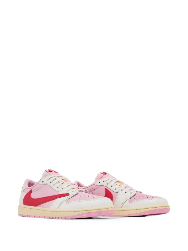 Jordan Tênis x Travis Scott Air Jordan 1 Low OG Com Cadarço | Rosa
