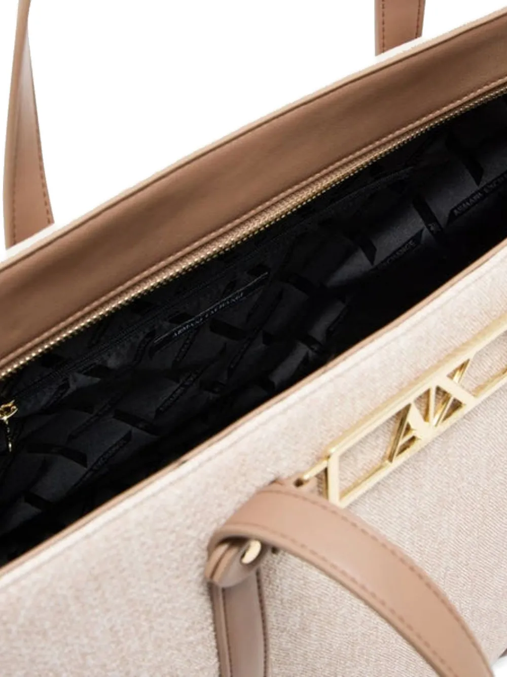 Armani Exchange Heuptas met logoplakkaat Beige