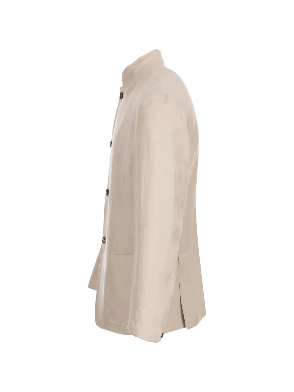 Eleventy Button-up blazer met ronde opstaande kraag Beige