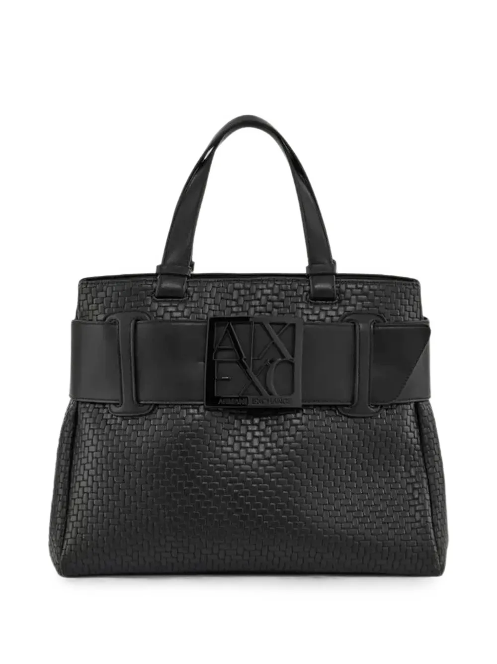 Armani Exchange Borsa a spalla con placca logo - Nero