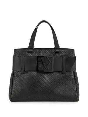 ARMANI EXCHANGE ロゴトートバッグ Armani Exchange logo-embossed Tote Bag | Black | FARFETCH