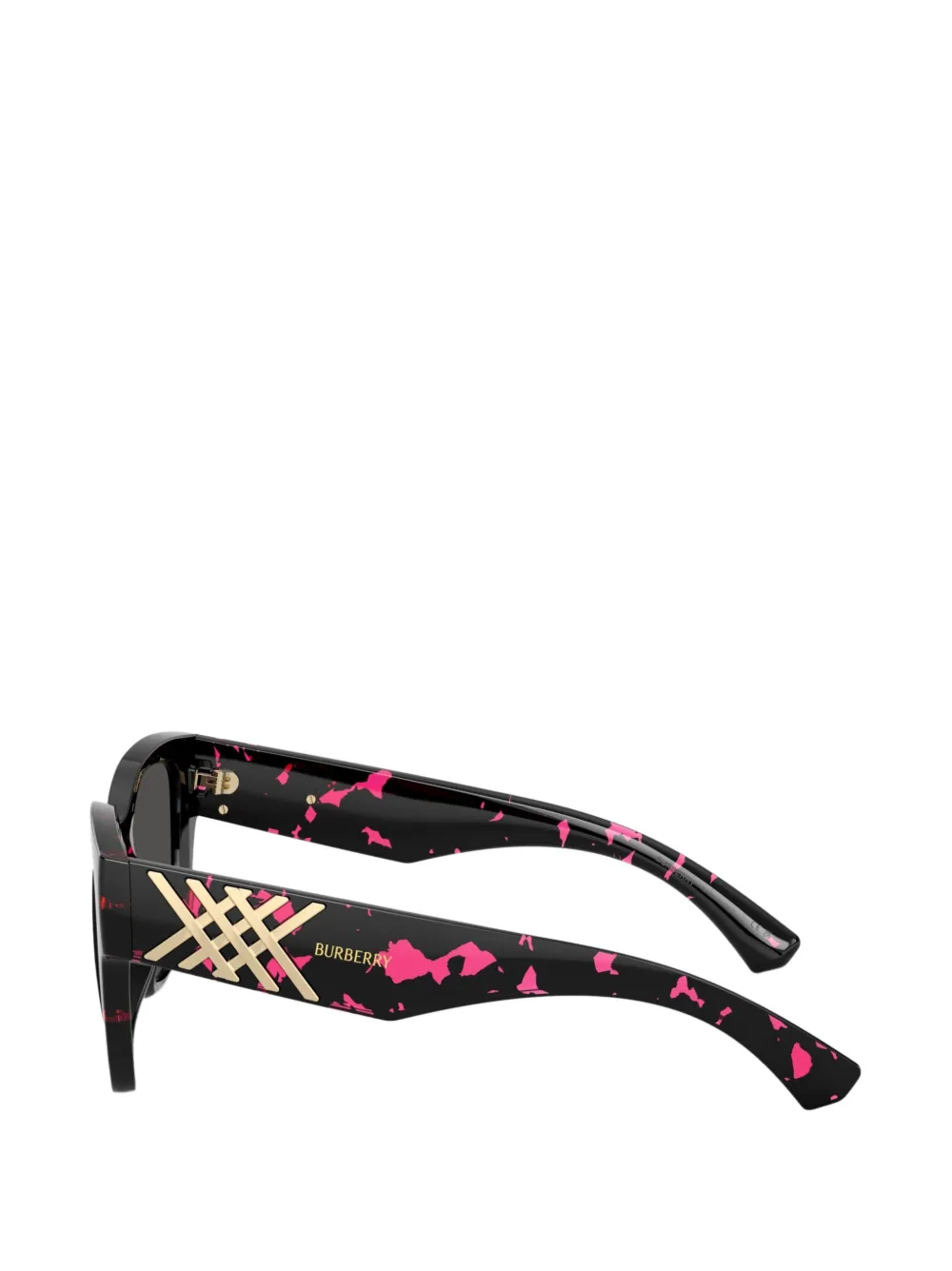 Burberry Eyewear Zonnebril met vierkant montuur en verfspatten Zwart