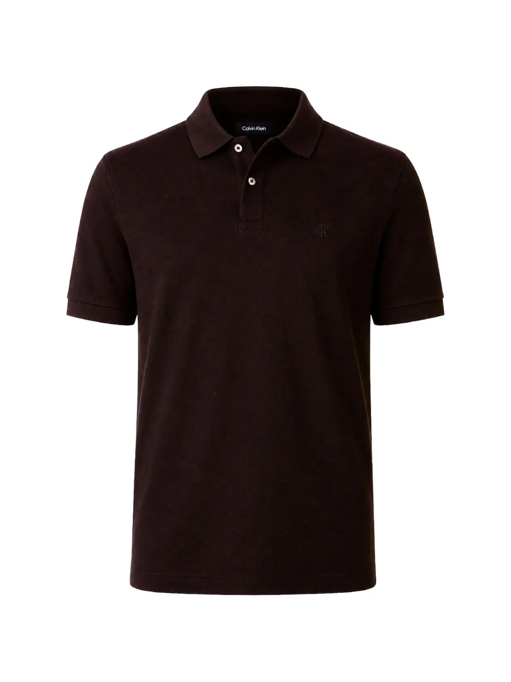 Calvin Klein logo-embroidered polo shirt - Marrone