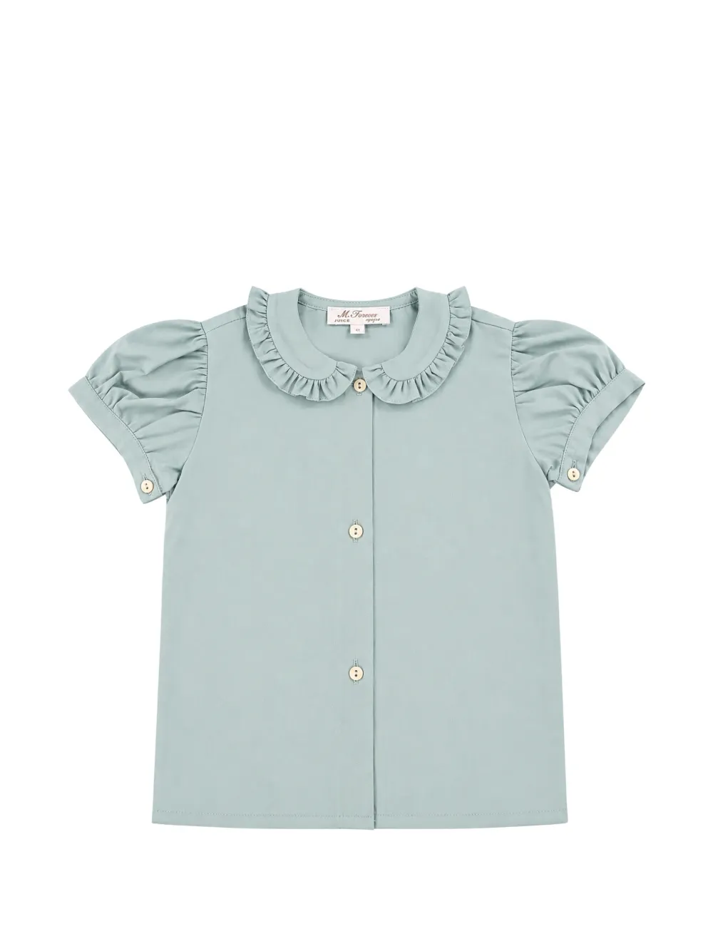 Mariella Ferrari ruffled-collar puff-sleeve shirt - Blu