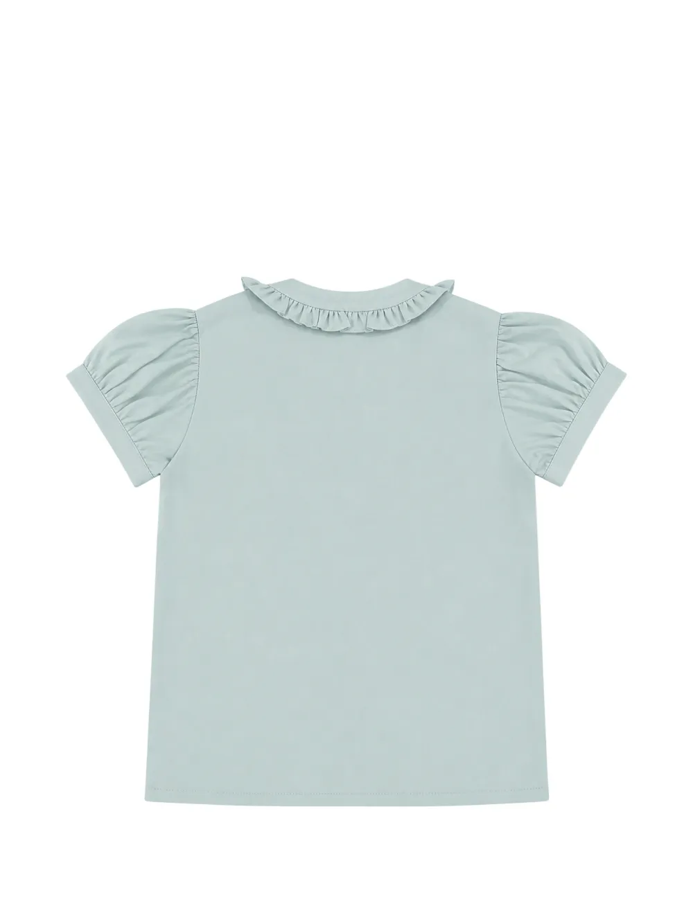 Mariella Ferrari Shirt met ruchekraag en pofmouwen Blauw