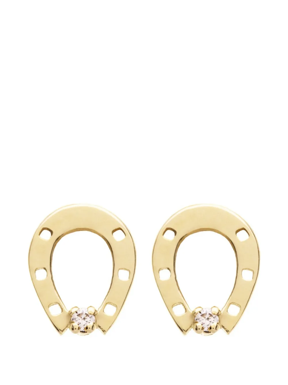 Aliita Mini Horseshoe Ohrringe mit Diamanten - Gold