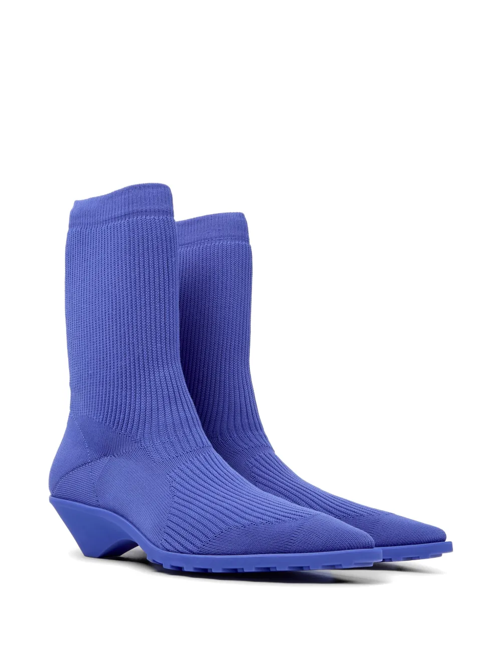 Camper Anna ribgebreide enkellaarzen Blauw