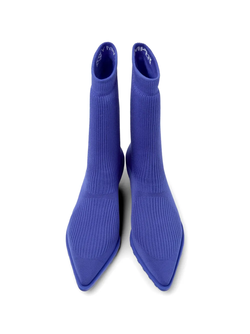 Camper Anna ribgebreide enkellaarzen Blauw