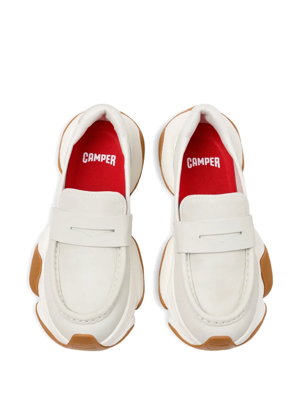 Camper Karst leather loafers Beige