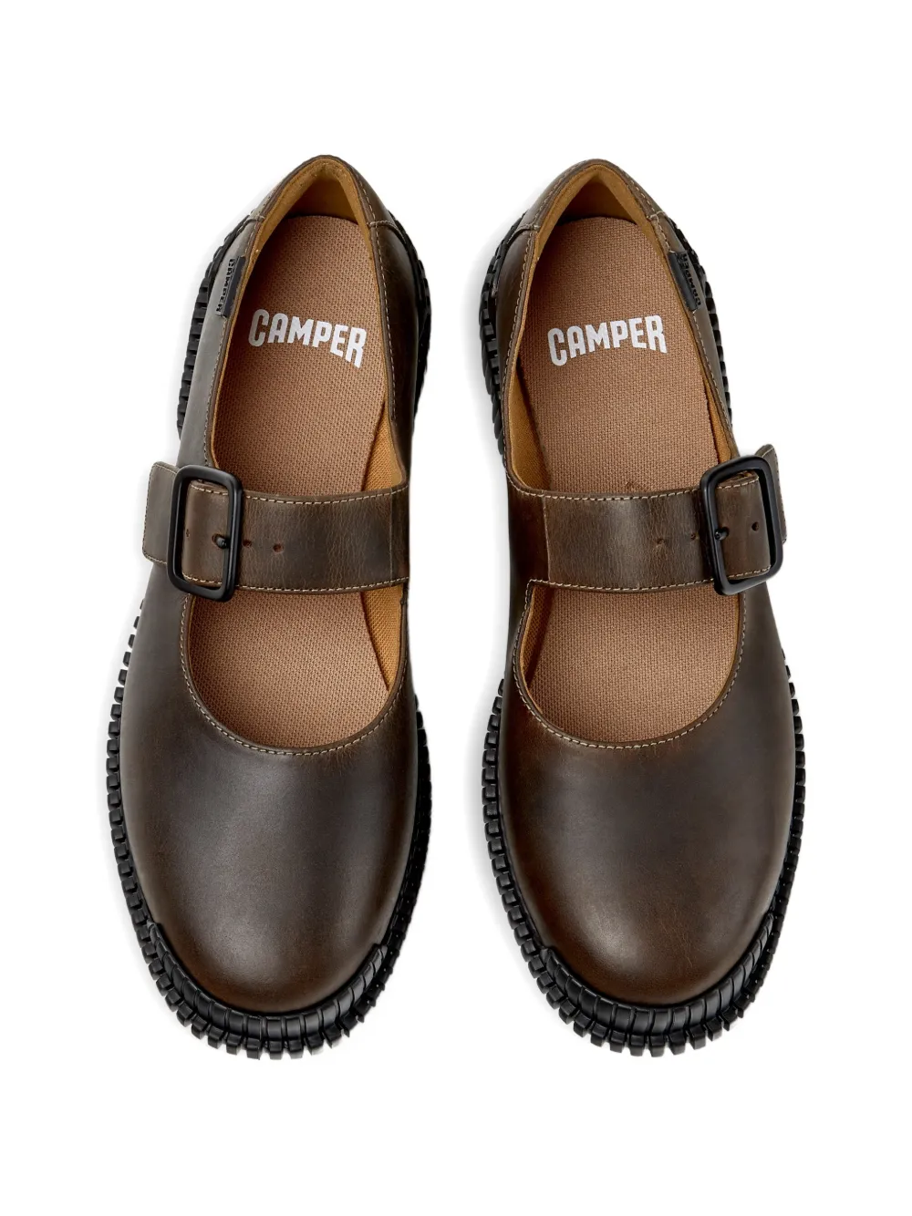Camper Pix buckle-fastening leather ballet flats Bruin